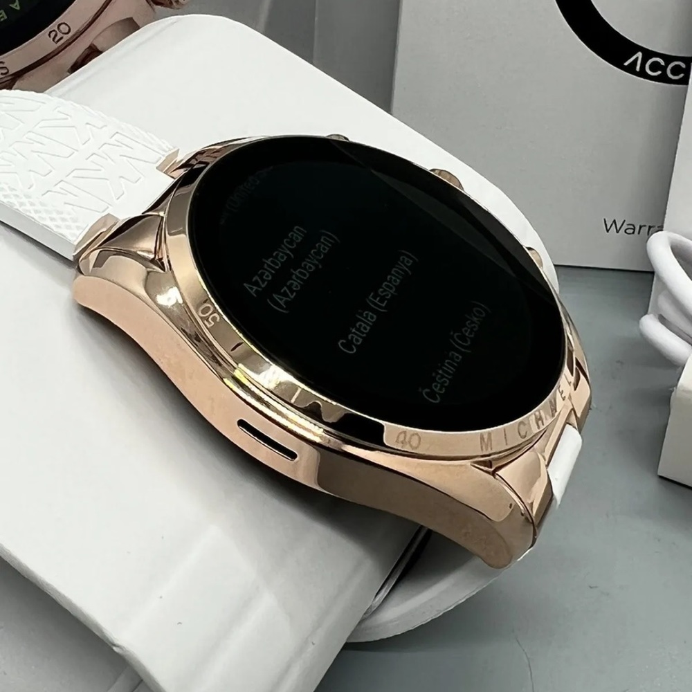 Womens Smartwatch MICHAEL KORS BRADSHAW MKT5153 Silicone White Gold Rose GEN 6 - Picture 5 of 7